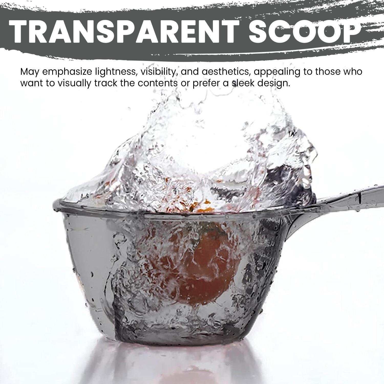 Limitless Water Spoon Thickened Anti-skid Long Handle Household Water Scoop for Bucket with Handle Durable Kitchen Gadget Supplies Tools (Transparent)